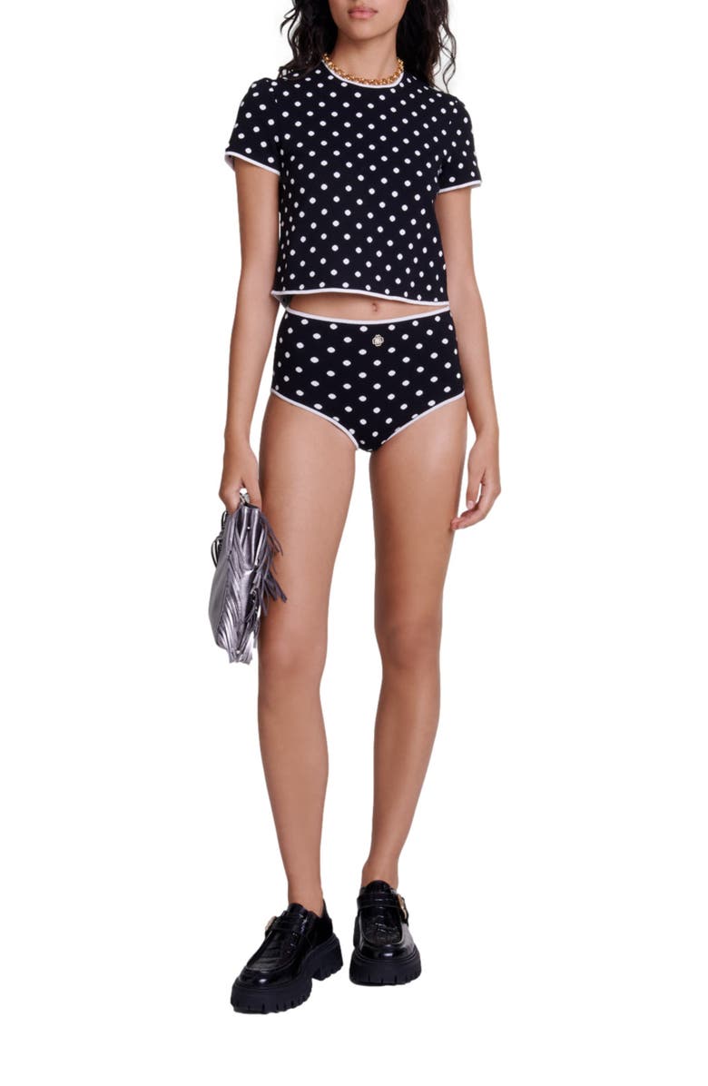 maje Patterned knit briefs, Main, color, 