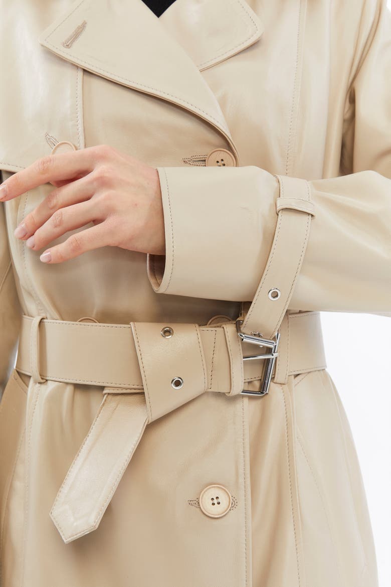 Soho Leather Jacket, Alternate, color, Beige