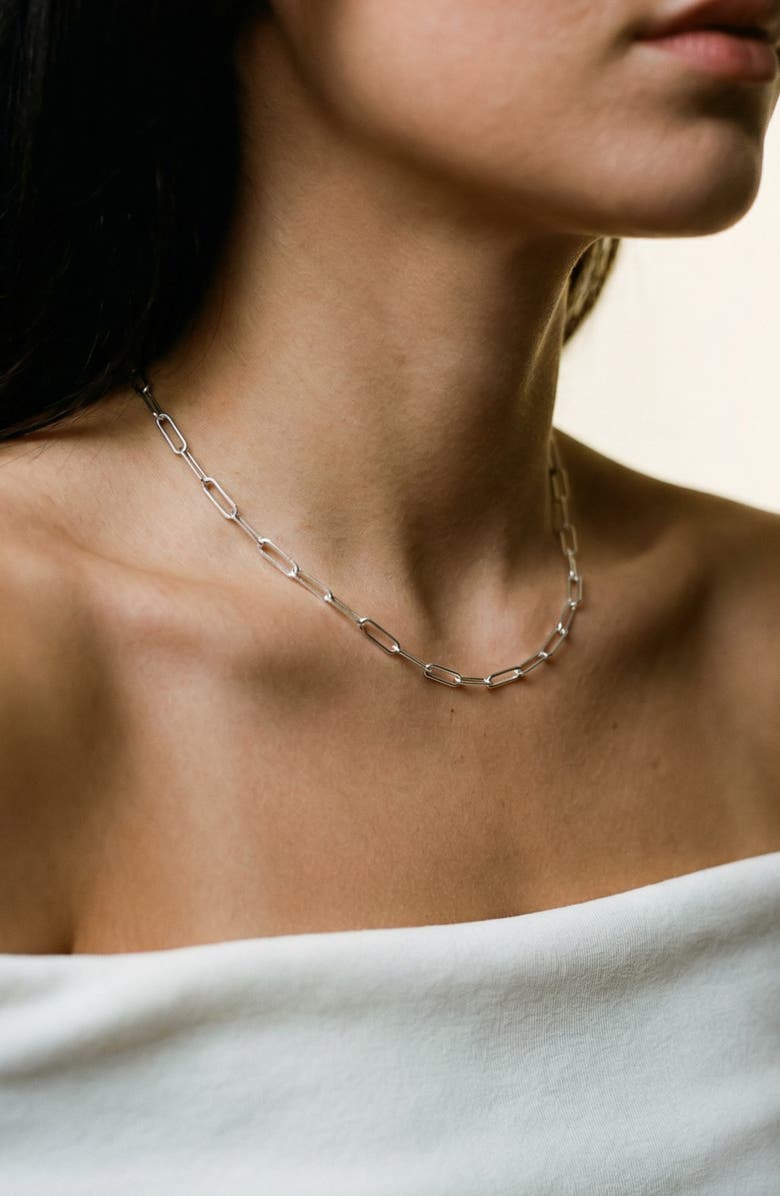 Argento Vivo Sterling Silver Paperclip Chain Necklace, Alternate, color, Silver