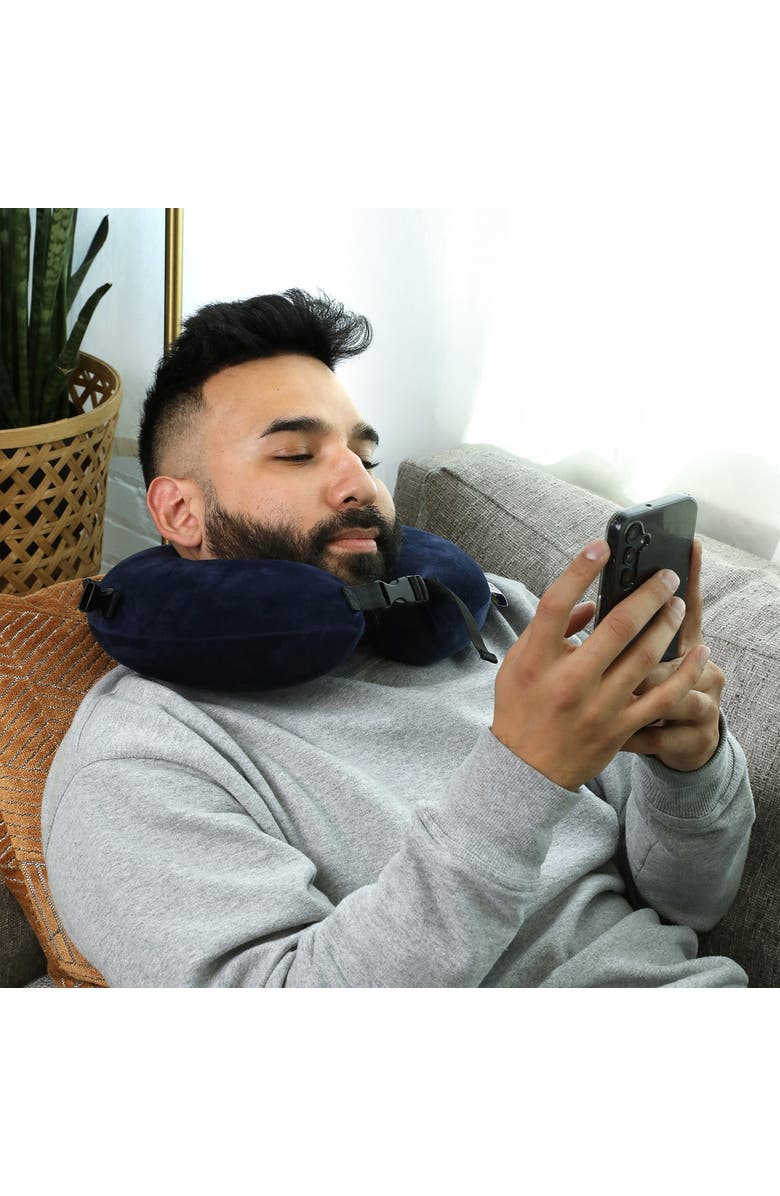 Wolf Essentials Memory Foam FlexFit Neck Pillow, Alternate, color, Navy