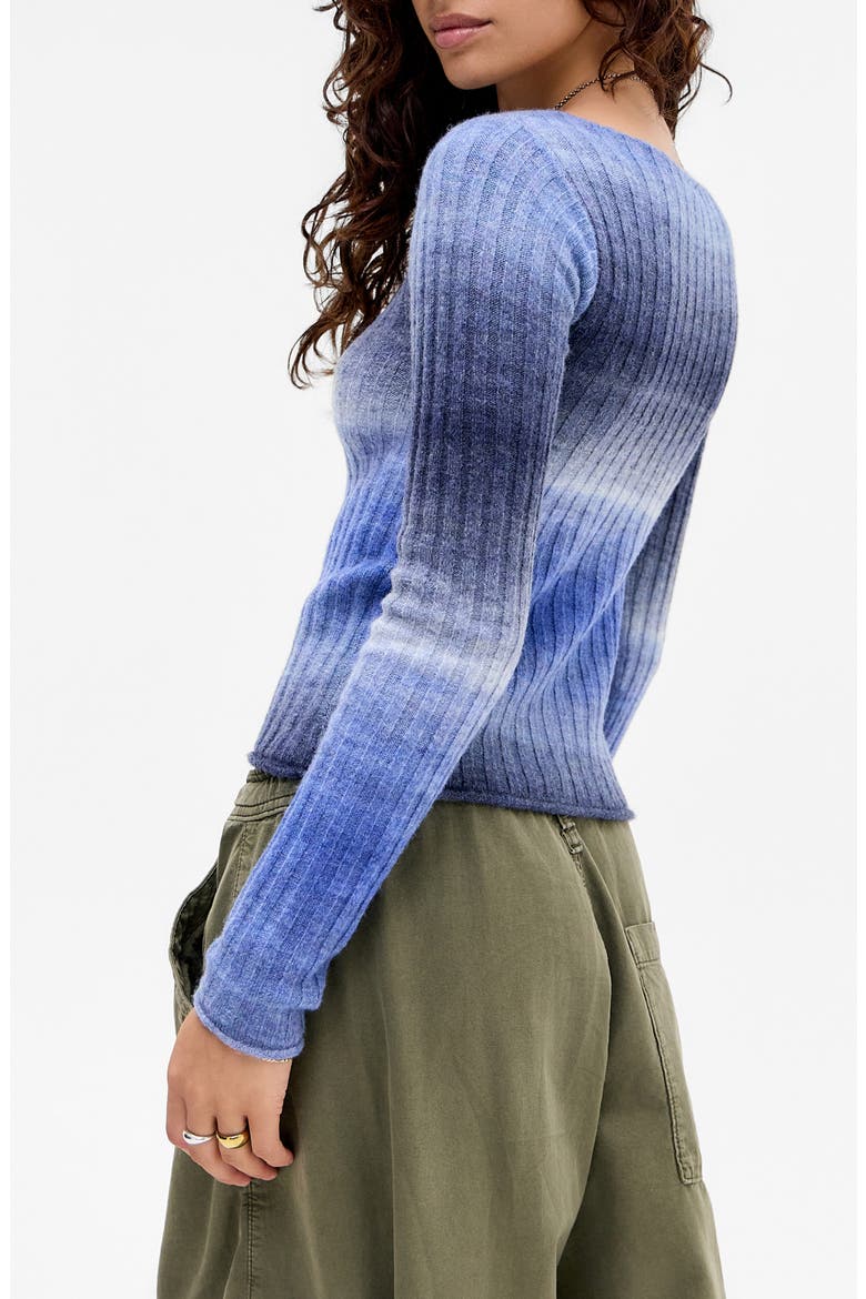Ombré Stripe Sweater, Alternate, color, BLUE