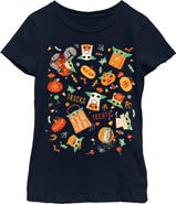 Star Wars: The Mandalorian Girl's Star Wars The Mandalorian Halloween Candy Collage Graphic T-Shirt