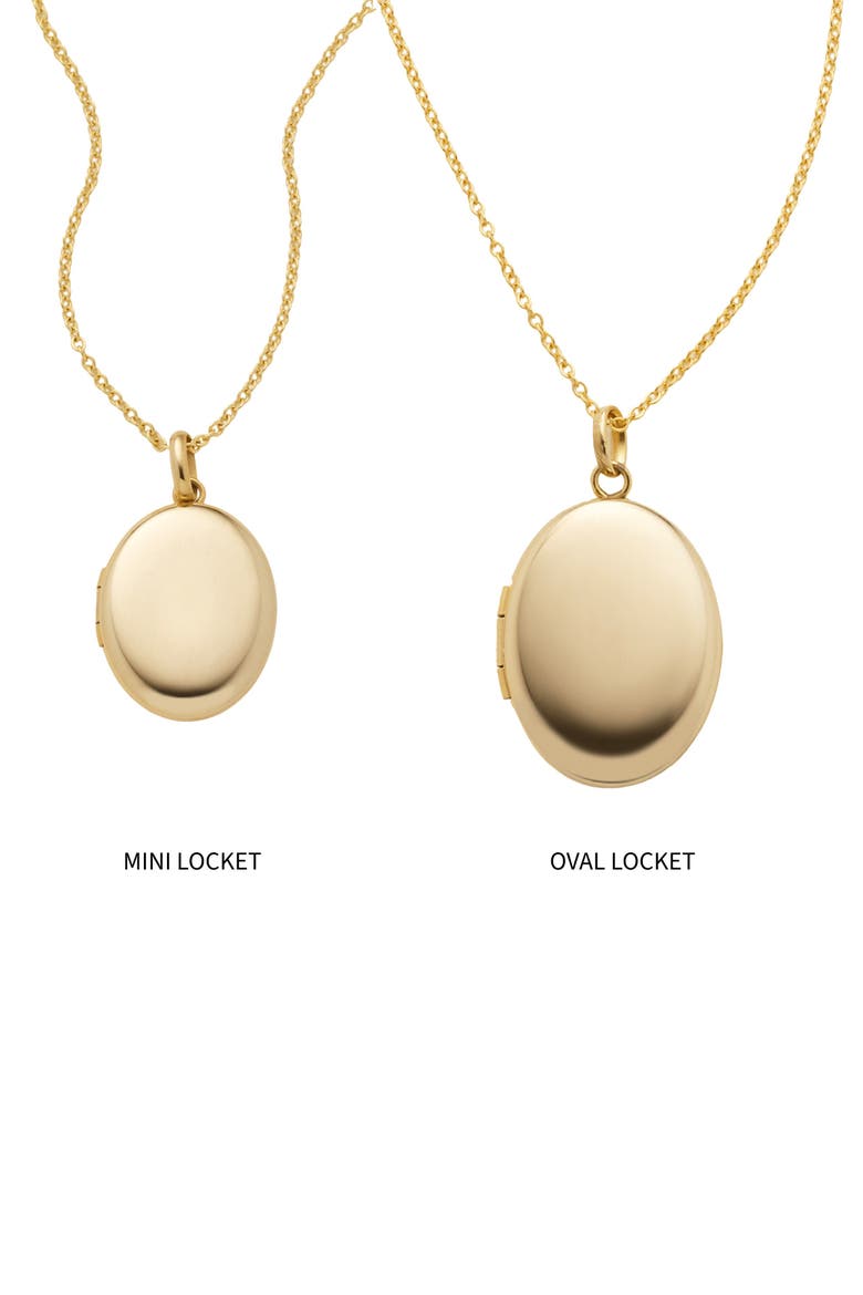 Mini Oval Locket Necklace, Alternate, color, Silver