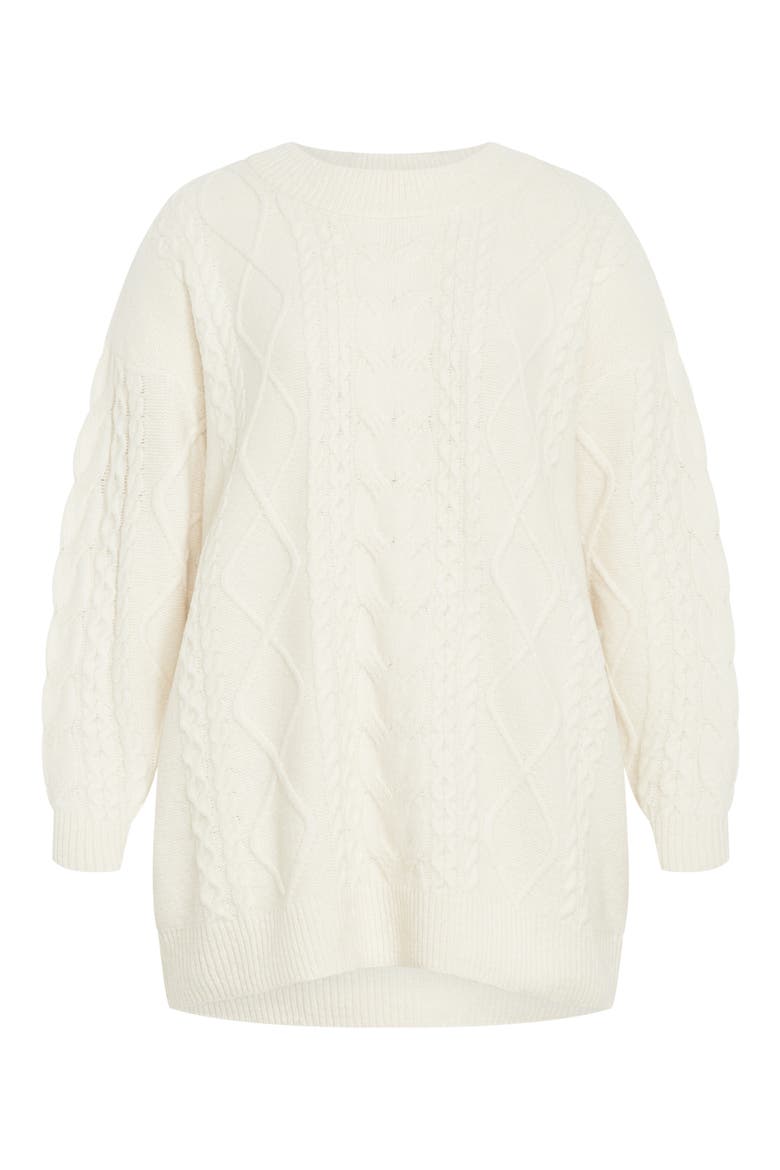 Jojo Oversize Fisherman Sweater, Alternate, color, CREAM