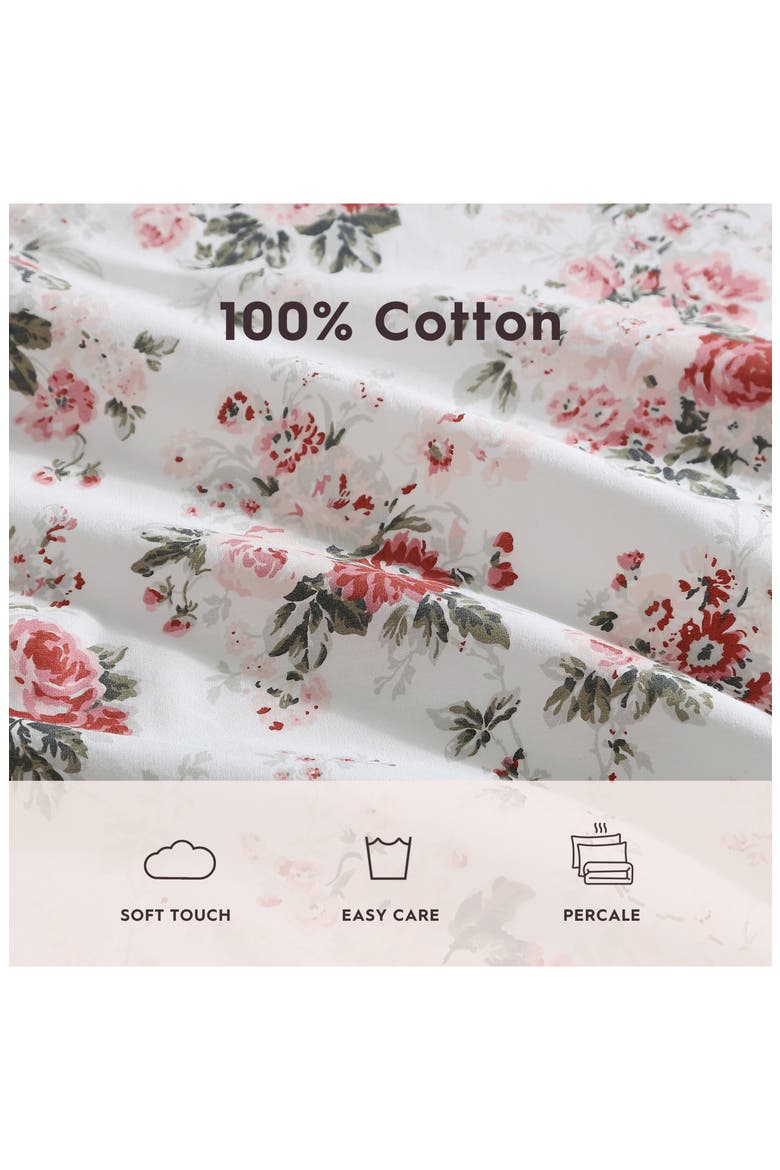 Ashfield Floral Print Sheet Set, Alternate, color, PINK