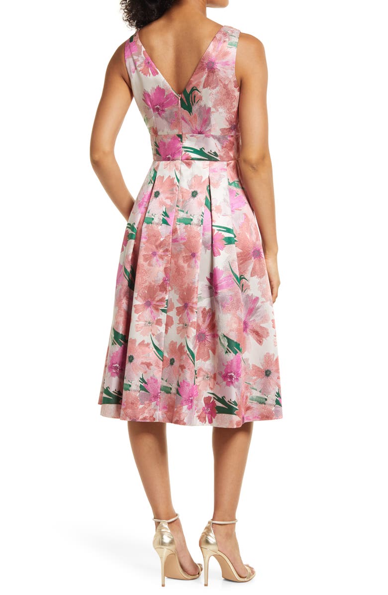 Eliza J Floral Sleeveless Fit & Flare Dress, Alternate, color, 