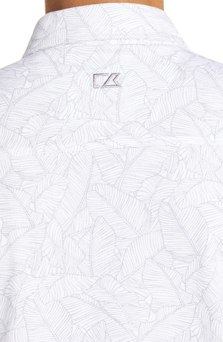 Cutter & Buck Reach Regular Fit Stretch Print Short Sleeve Button Down Shirt, Alternate, color,