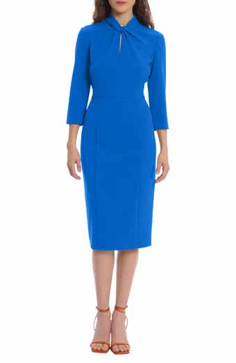 Donna Morgan Crepe Three-Quarter Sleeve Sheath Dress
