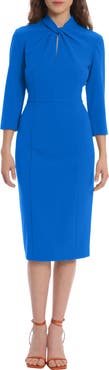 Donna Morgan Crepe Three-Quarter Sleeve Sheath Dress
