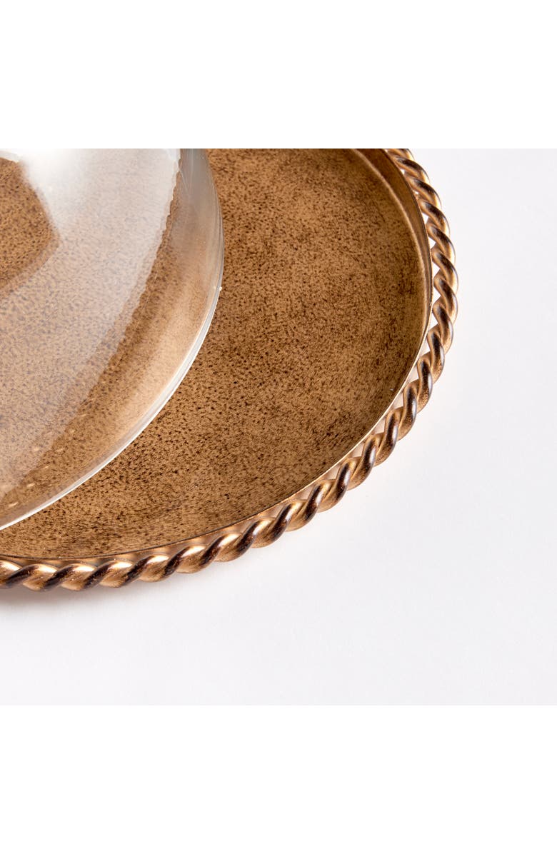Napa Home & Garden Braiden Tray With Cloche Small, Alternate, color, Gold