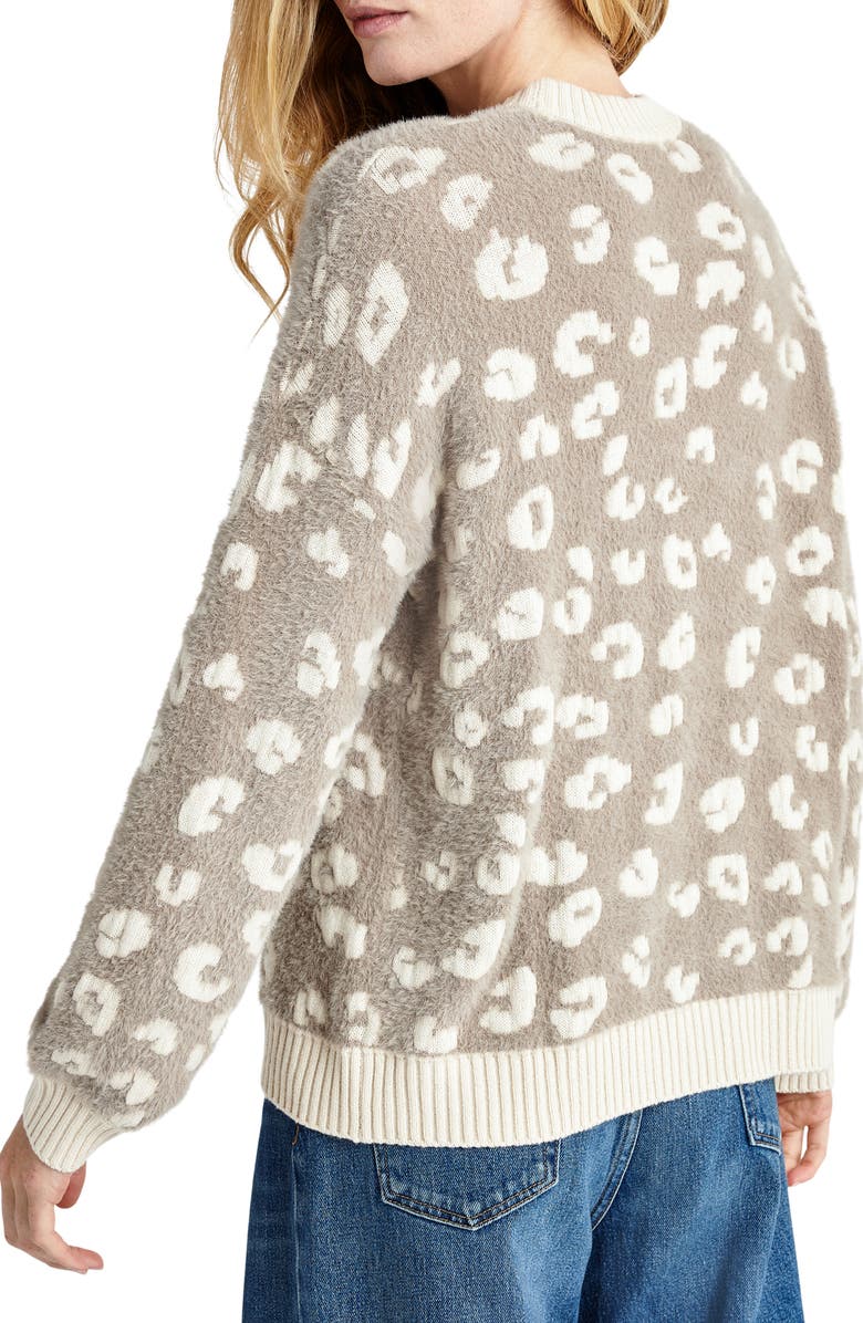 Splendid Mal Fuzzy Leopard Print Sweater, Alternate, color,