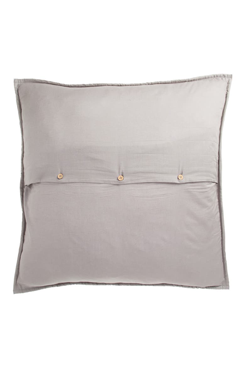Hand Stitched Organic Cotton Euro Sham, Alternate, color, SLATE
