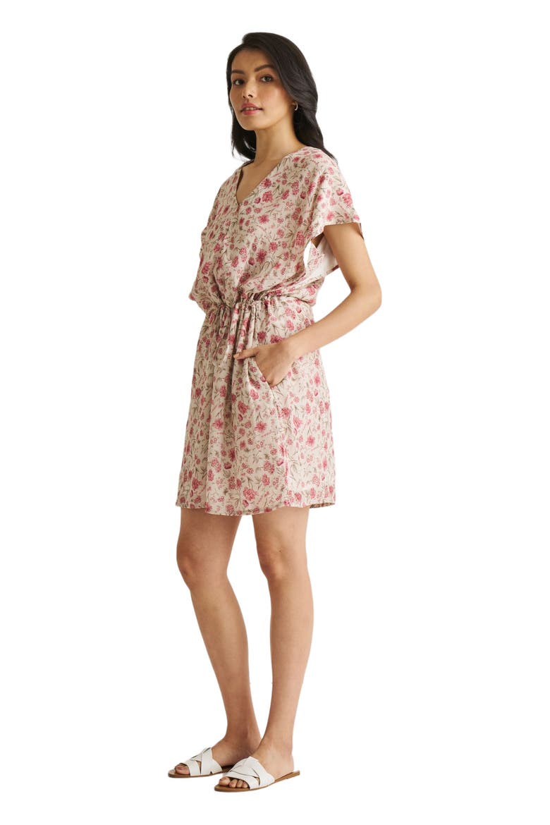 Relaxed Drawstring Dress, Alternate, color, Petal fusion