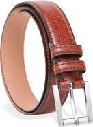MADE IN ITALY Pebbled Leather Belt