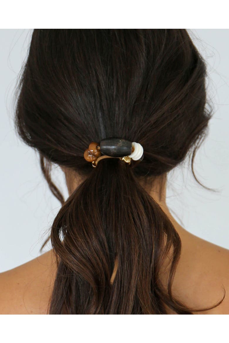 Sesame Capsule Bracelet Hairtie, Alternate, color, Medium Brown