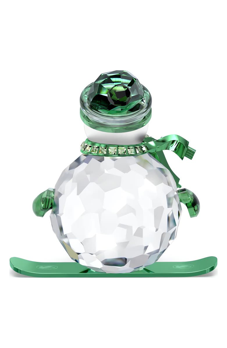 Swarovski Dulcis Holiday Cheers Snowman Ornament, Alternate, color, Green