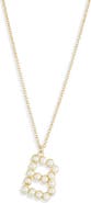 MESHMERISE Imitation Pearl Initial Pendant Necklace
