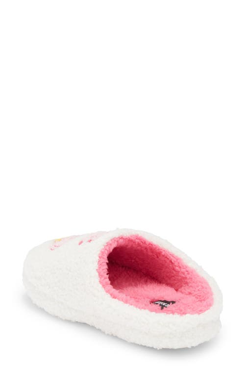 Joe Boxer Yee Haw Winky Smiley Faux Shearling Clog In White