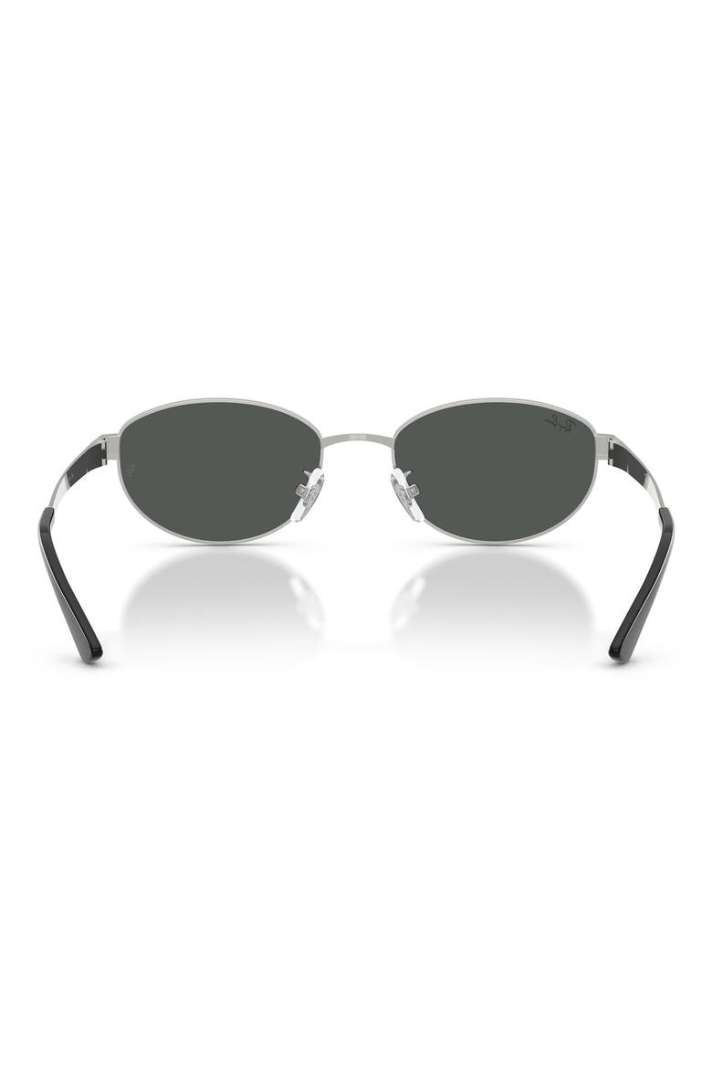55mm Oval Sunglasses, Alternate, color, SILVER / DARK GREY