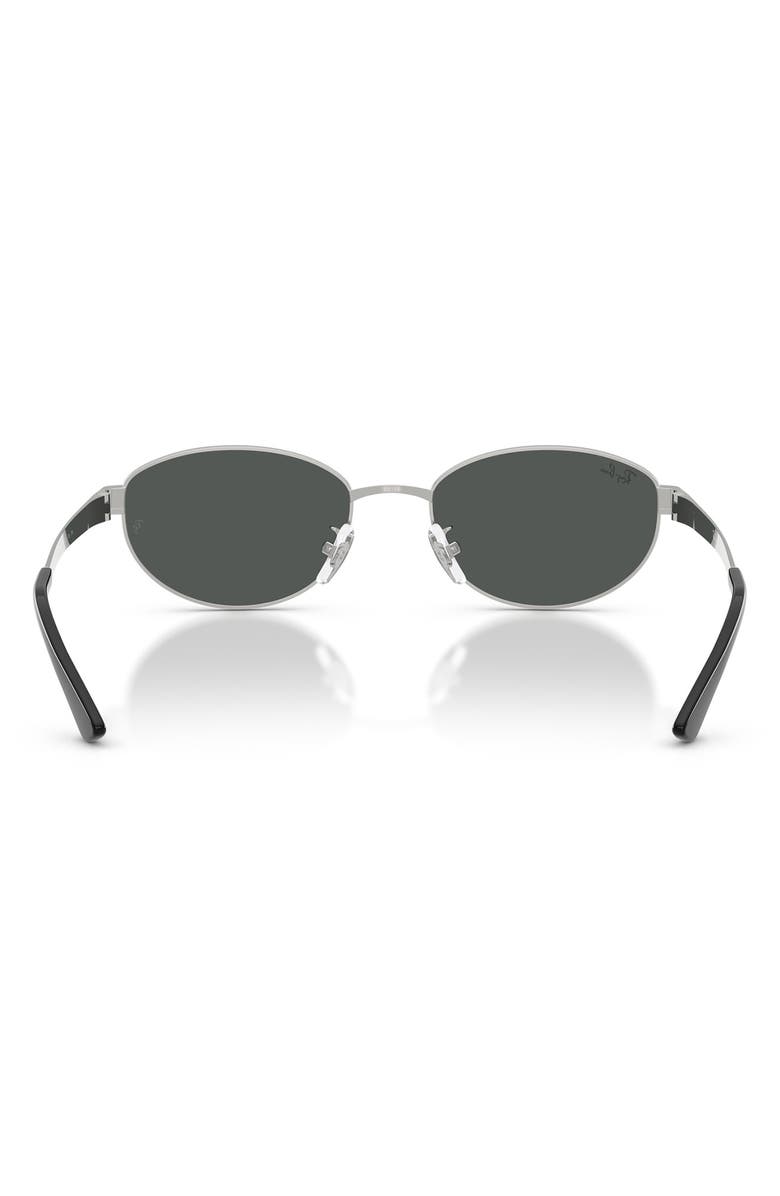 Ray-Ban 55mm Oval Sunglasses, Alternate, color, Silver / Dark Grey