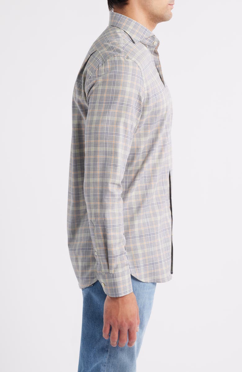johnnie-O Linnley Check Cotton Button-Up Shirt, Alternate, color, Light Gray