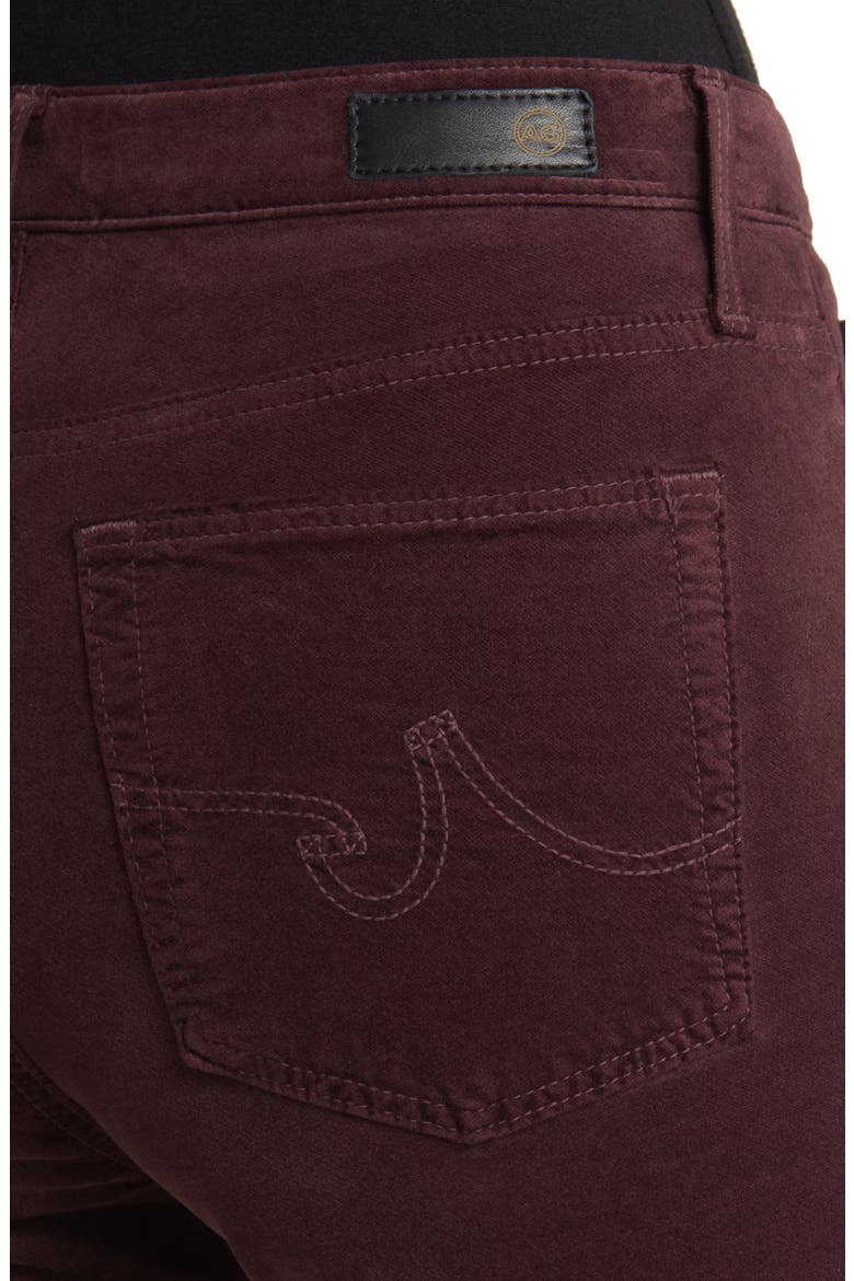 Farrah High Waist Crop Bootcut Velvet Pants, Alternate, color, PINOT NOIR