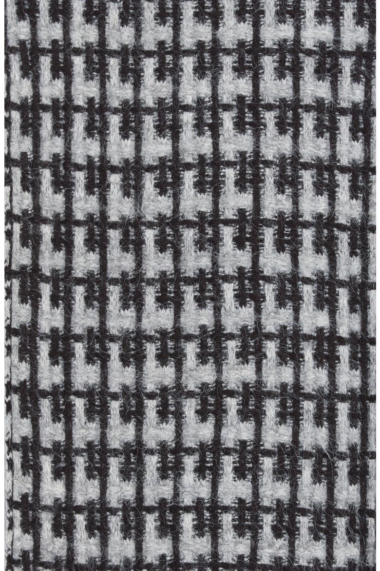 Grid Knit Scarf, Main, color, BLACK