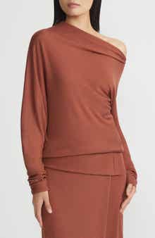 Lafayette 148 New York Fine Gauge Merino Wool Asymmetric Sweater