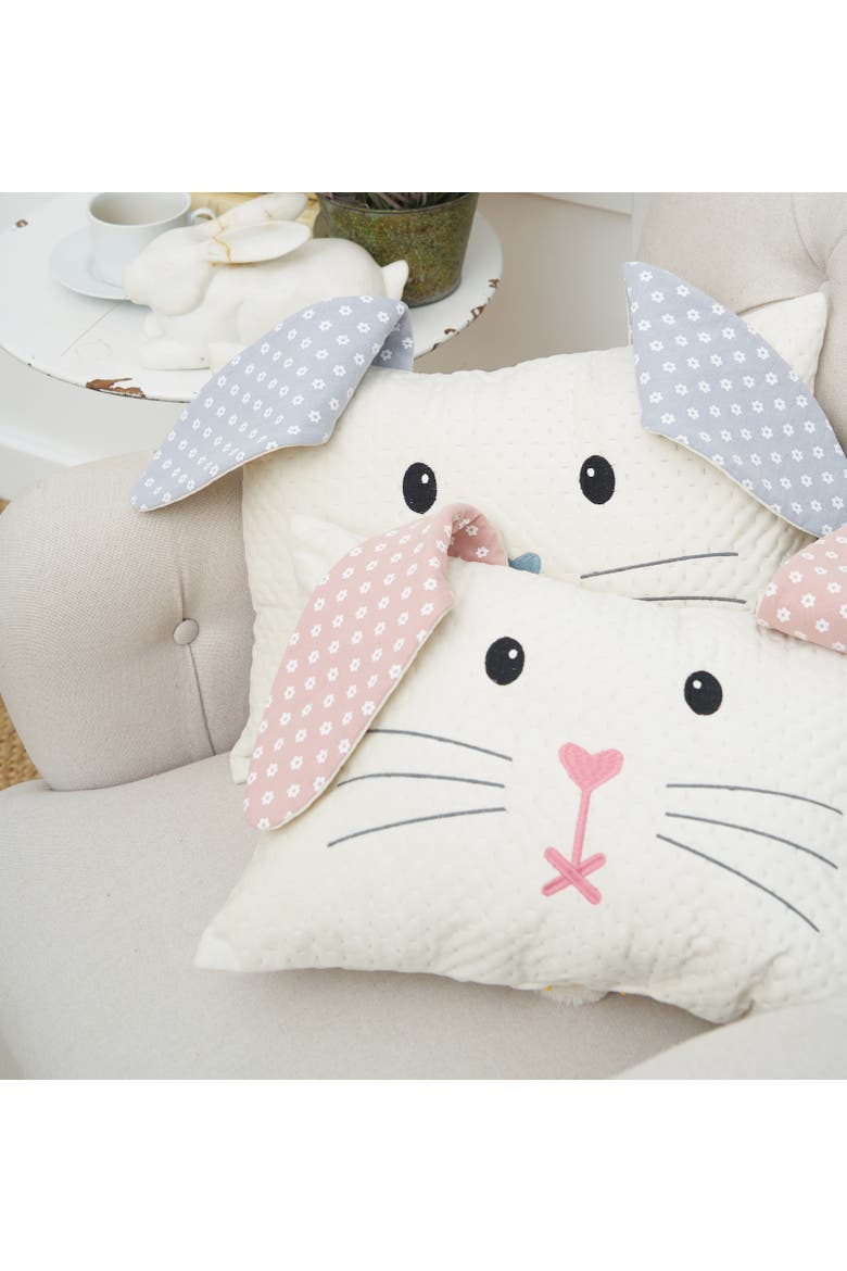 Boy Easter Bunny w/ Flap Ears Decorative Accent Pillow, 13" x 18", Alternate, color, Blue