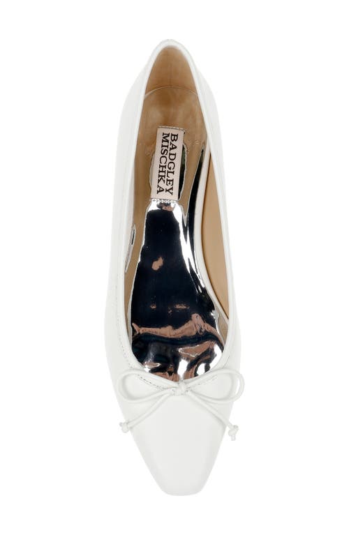 Shop Badgley Mischka Collection Cam Pointed Toe Ballet Flat In Soft White