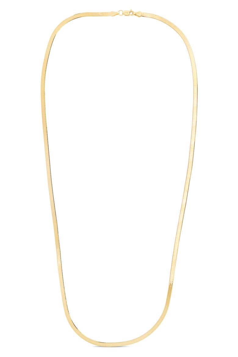 14K Gold Plated Sterling Silver 2.7mm Herringbone Chain Necklace, Alternate, color, YELLOW