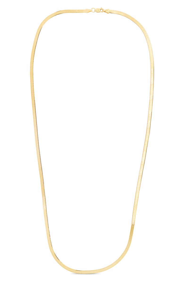 KARAT RUSH 14K Gold Plated Sterling Silver 2.7mm Herringbone Chain Necklace, Alternate, color, Yellow