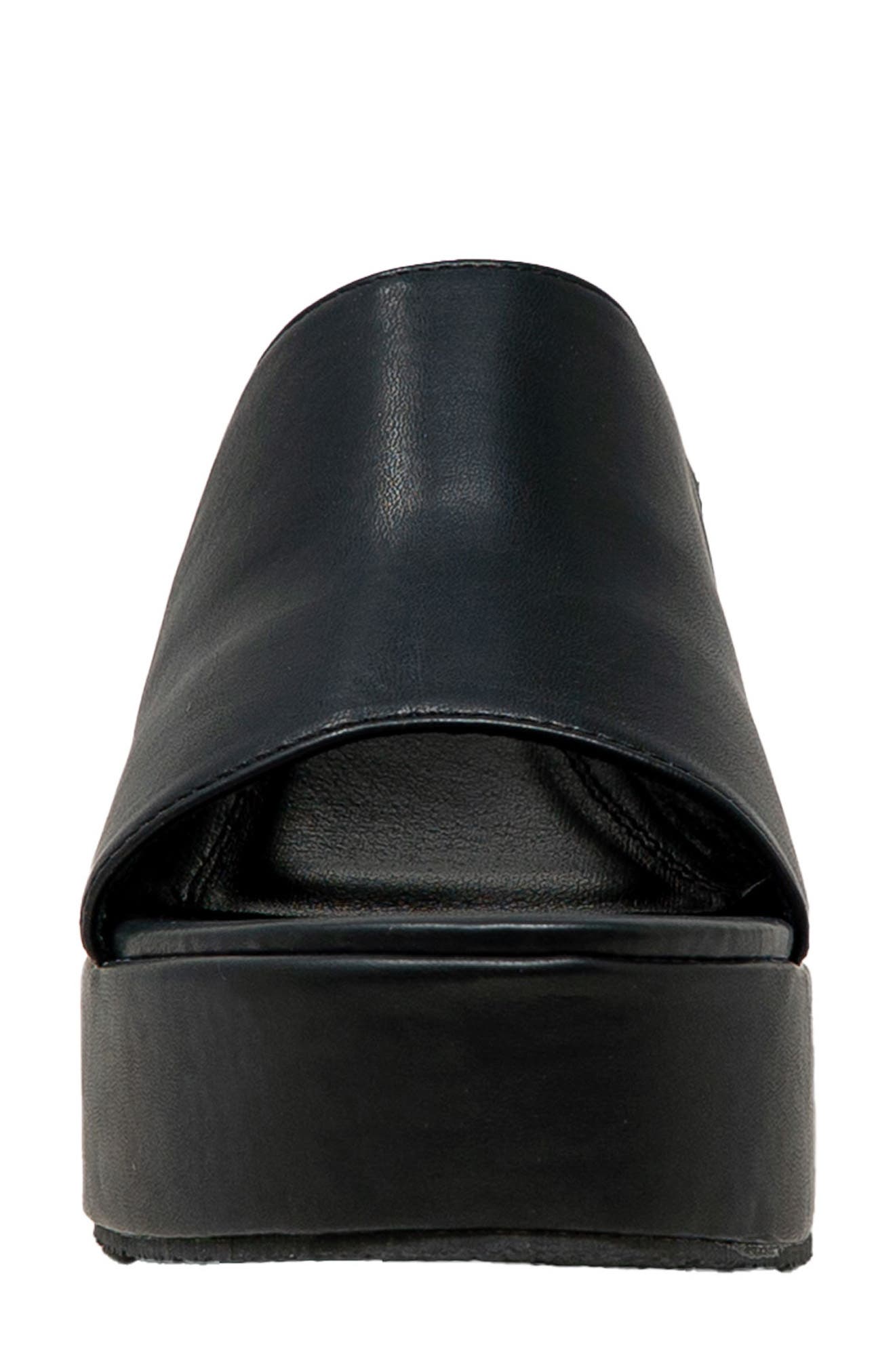 CHASE AND CHLOE Nelly Platform Slide Sandal, Alternate, color, Black Pu