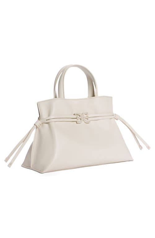 Sam Edelman Small Poppy Drawstring Leather Crossbody Bag In White