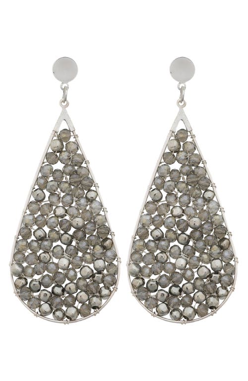 Panacea Crystal Teardrop Earrings In Silver