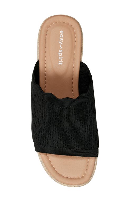 Easy Spirit Shanice Wedge Espadrille Slide Sandal In Black