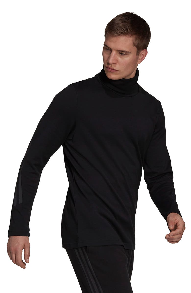 adidas Men's Future Icons Winterized Mock Neck Long Sleeve T-Shirt, Alternate, color,