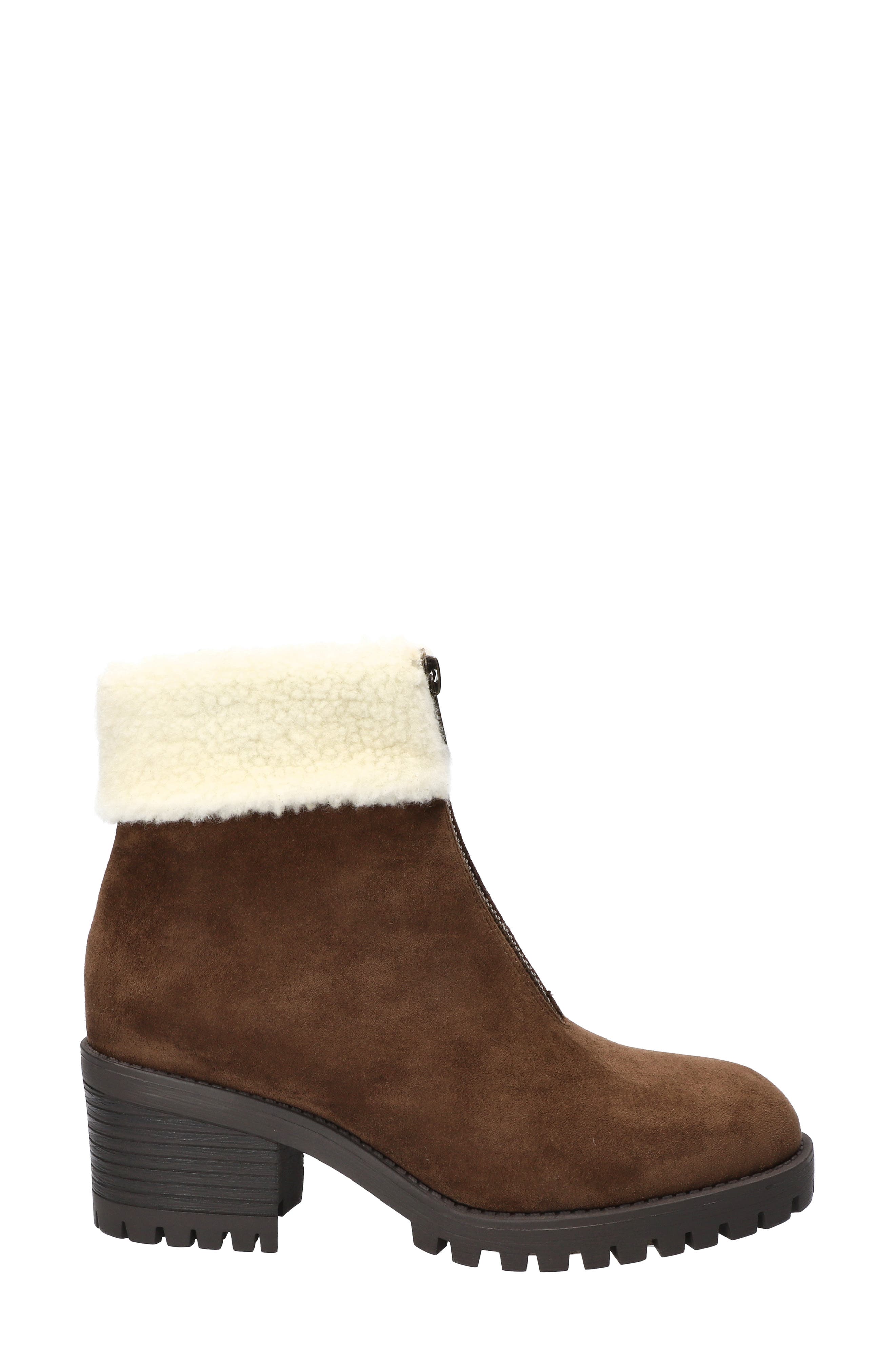 Cable Bootie, Alternate, color, DARK BROWN SUPER SUEDE/ FLEECE