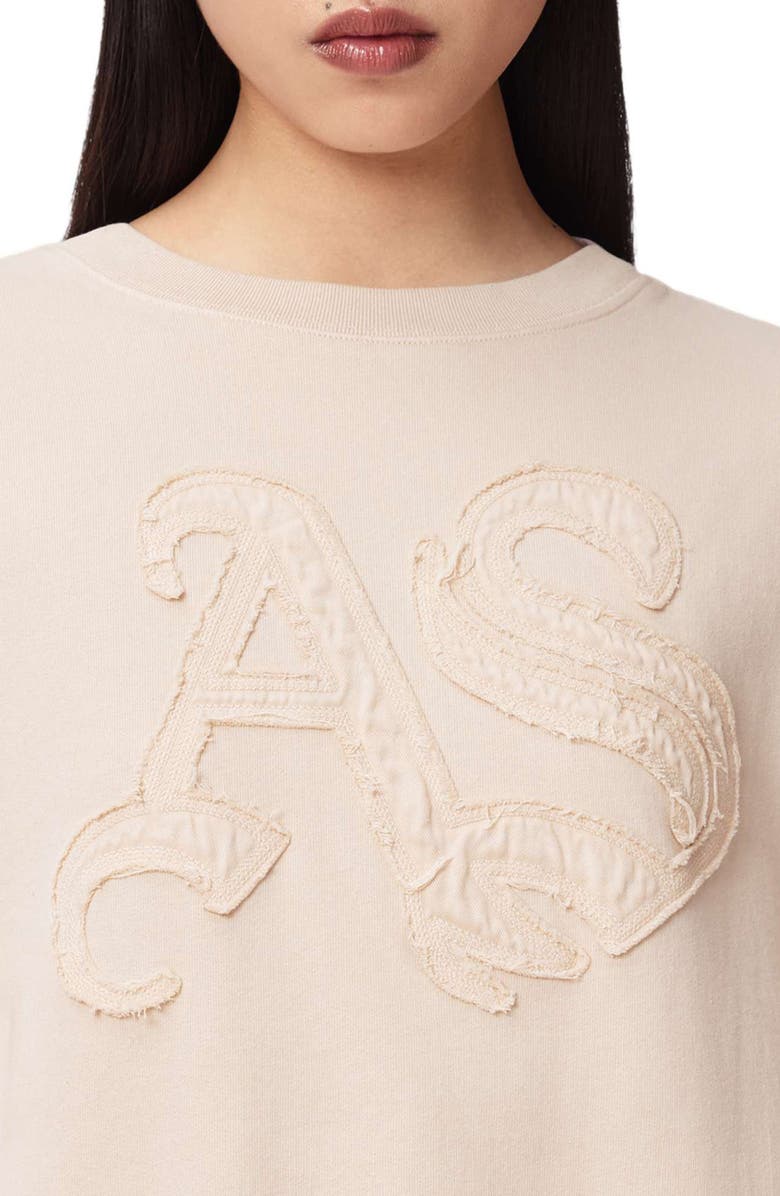 AllSaints Insignia Pippa Relaxed Fit Cotton Sweatshirt, Alternate, color, Crystal Pink
