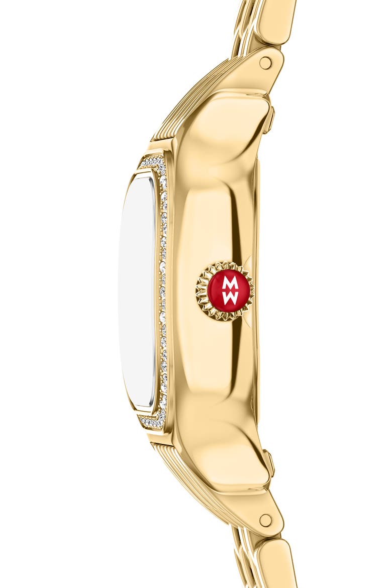 Mini Meggie Mother-of-Pearl & Diamond Bracelet Watch, 23mm x 25mm, Alternate, color, GOLD