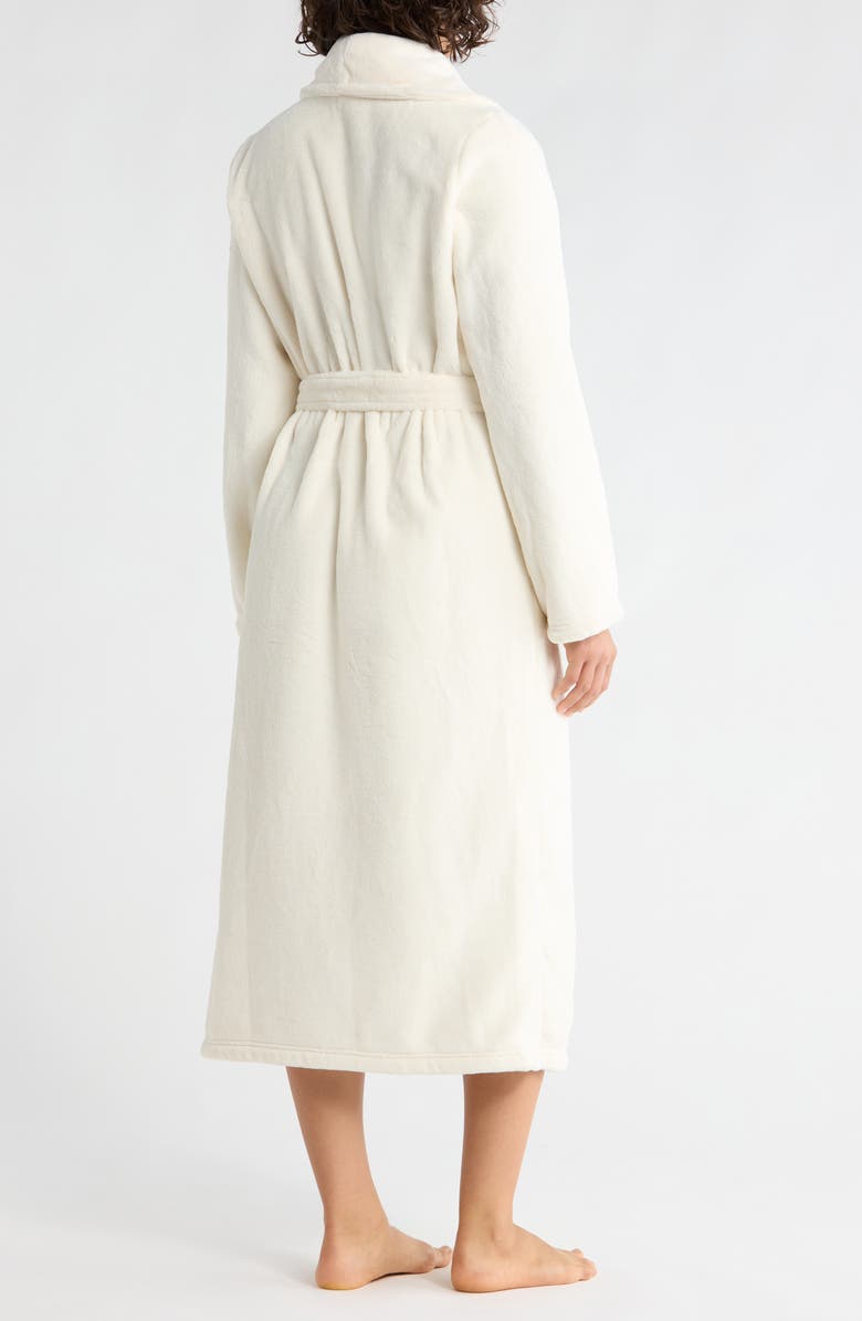 Nordstrom Shawl Collar Plush Longline Robe, Alternate, color, Ivory Egret