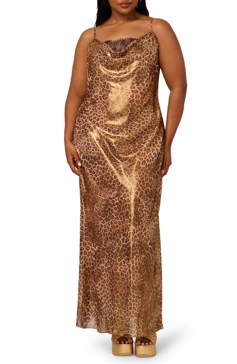 Print Chiffon Maxi Slipdress (Plus)