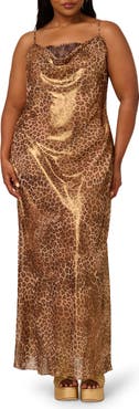 Adrianna Papell Print Chiffon Maxi Slipdress