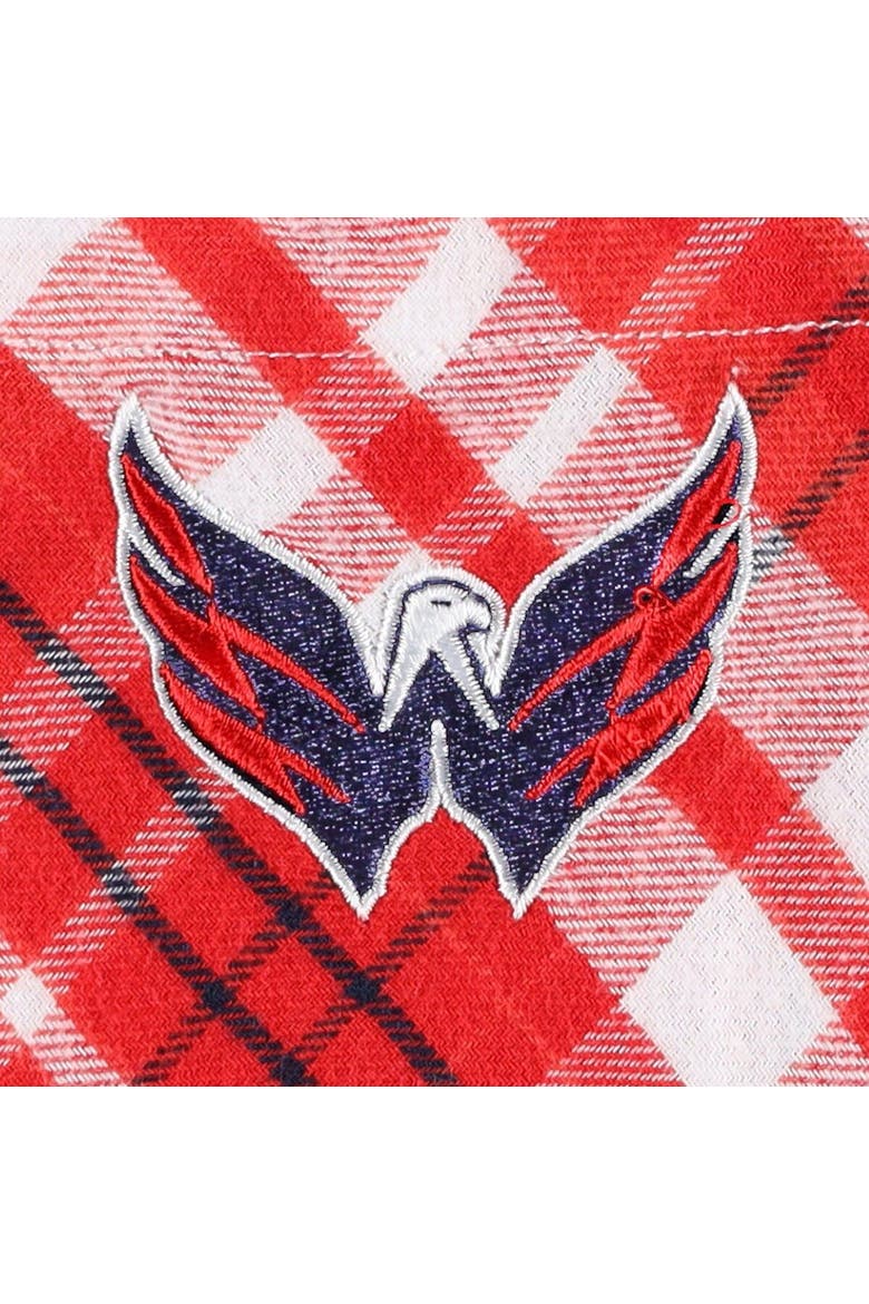 Women's Concepts Sport Red Washington Capitals Mainstay Flannel Full-Button Long Sleeve Nightshirt, Alternate, color, Red
