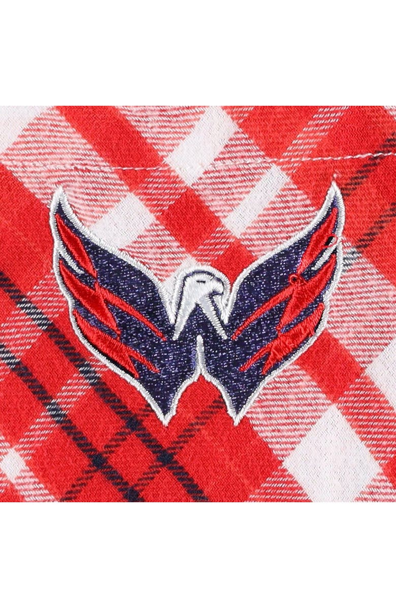 CONCEPTS SPORT Women's Concepts Sport Red Washington Capitals Mainstay Flannel Full-Button Long Sleeve Nightshirt, Alternate, color, Red