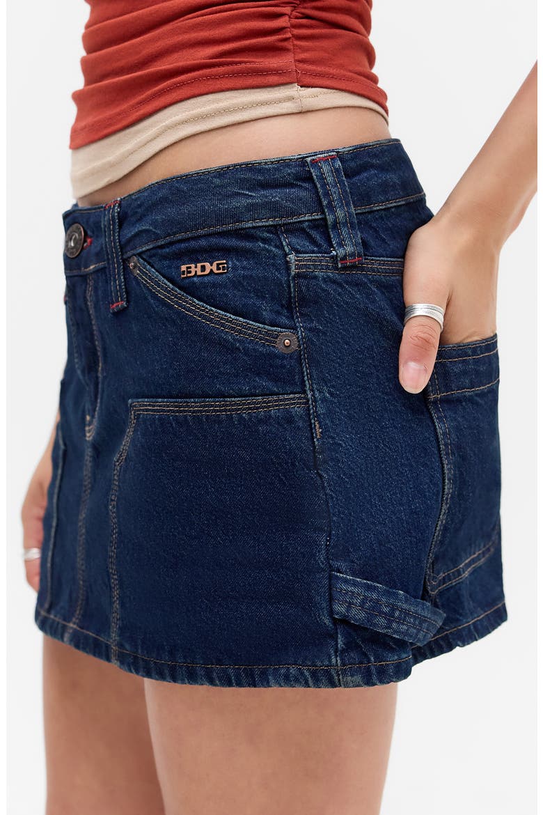 Carpenter Denim Miniskirt, Alternate, color, RINSE