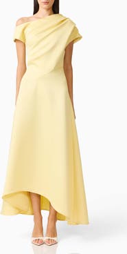 Elliatt Marissa One-Shoulder Asymmetric Hem Duchess Satin Gown