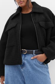City Chic Crop Bouclé Jacket