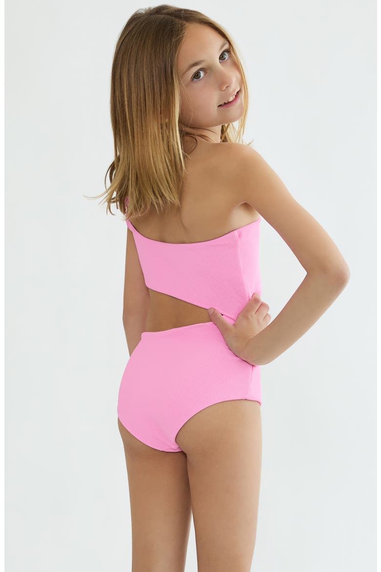 Kids' Little Brynn One-Shoulder One-Piece Swimsuit, Alternate, color, PEAK PINK