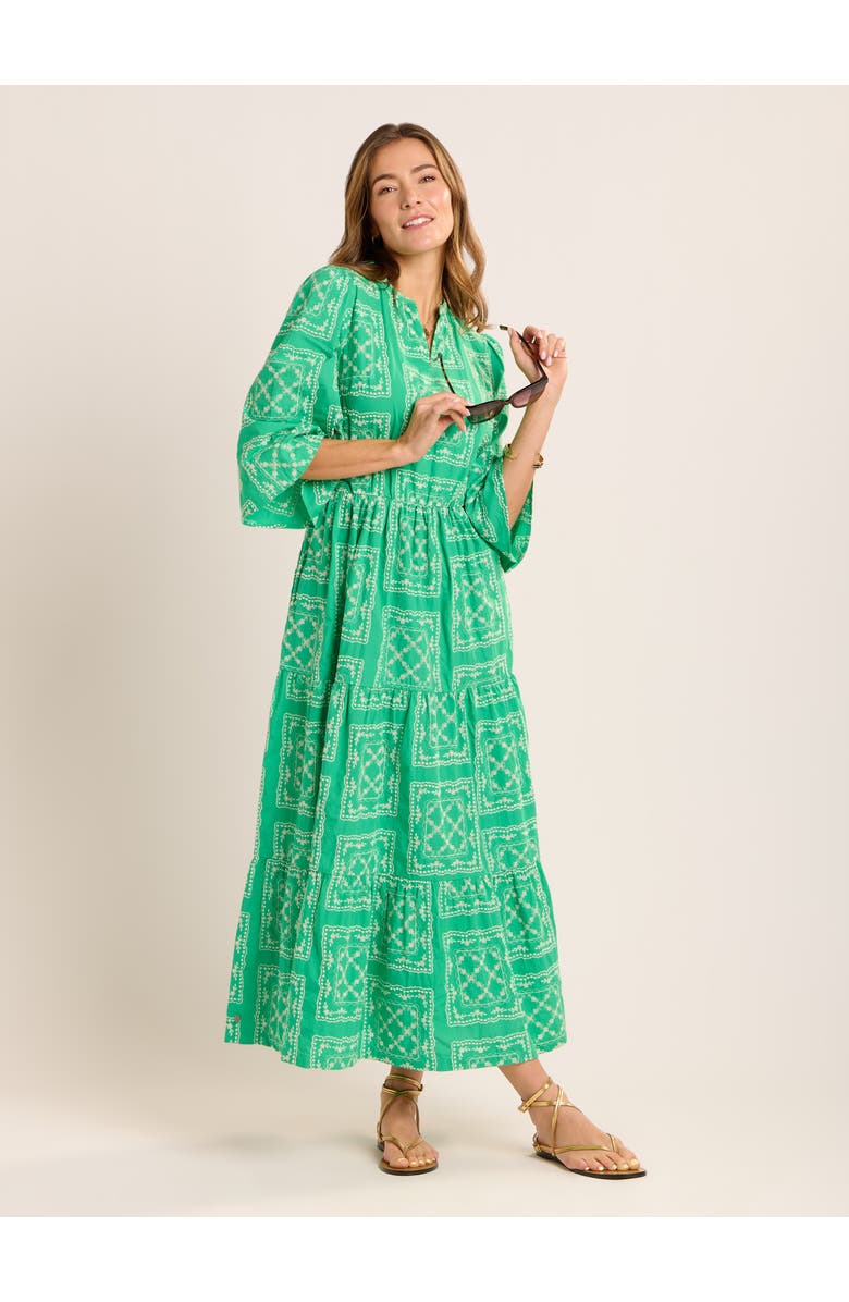 Brakeburn Clarisa Embroidered Maxi Dress, Main, color, Green